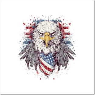 Retro 4th of July Shirt, Patriotic Eagle TShirt, Red White and Blue, American Pride, Independence Day Tee, Eagle Decoration, USA Distressed Posters and Art